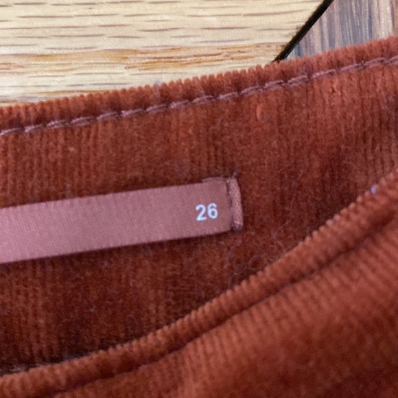 Anthropologie Pilcro High Rise Skinny Pants Corduroy Rust Orange size 26 - Picture 6 of 16